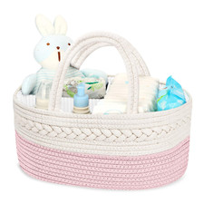 Portable Diaper Caddy for Baby Girl   Organizer Basket for Storage