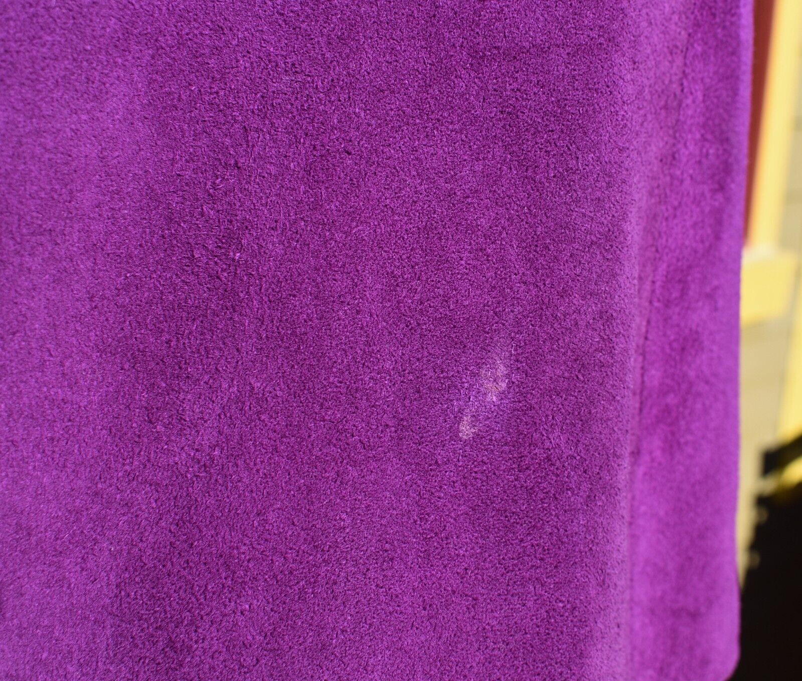 vtg 60's 70's bright purple suede leather hippie … - image 3