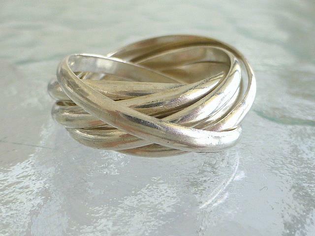 Vintage 7 Interlocking Trinity Sterling Silver TC… - image 1