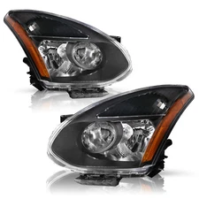 For 2008-2013 Nissan Rogue 4Door Black Headlights Amber Corner Lamps Left+Right
