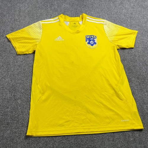 Adidas Aeroready MYSA Soccer Men's T-Shirt Short Sleeve Yellow Size Medium - 第 1/17 張圖片