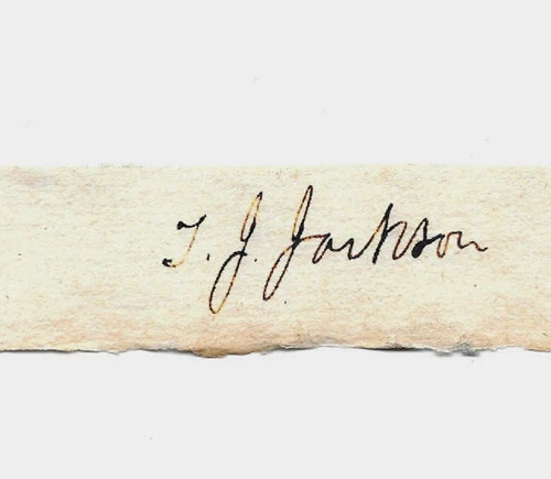 Thomas Stonewall Jackson Auto Reprint On Genuine Original Period 1860s Paper