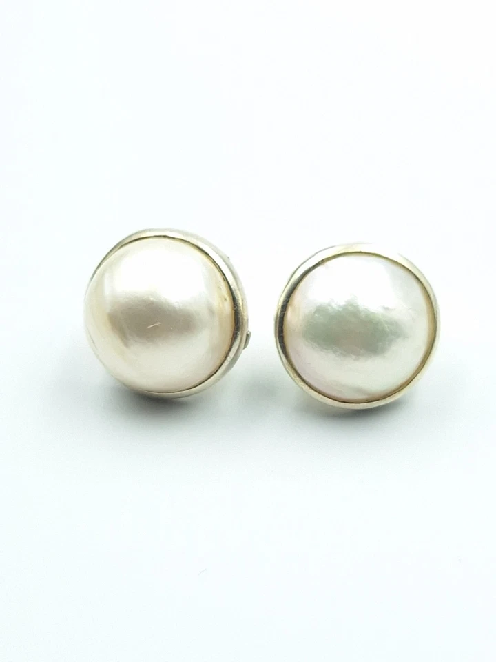 Orecchini Da Donna In Argento 925 Perla 17 MM Australiana Oro Bianco 18 Kt - Immagine 3 di 4