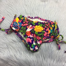 Vintage 1960s Purple Floral Barkcloth Swimsuit Bottoms Toddler Girls