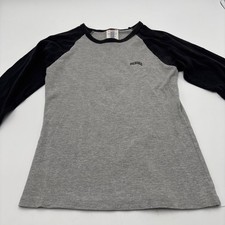 Dickies Girl Shirt Authentic 3/4 Sleeve Gray Black Large Made In USA Preowned