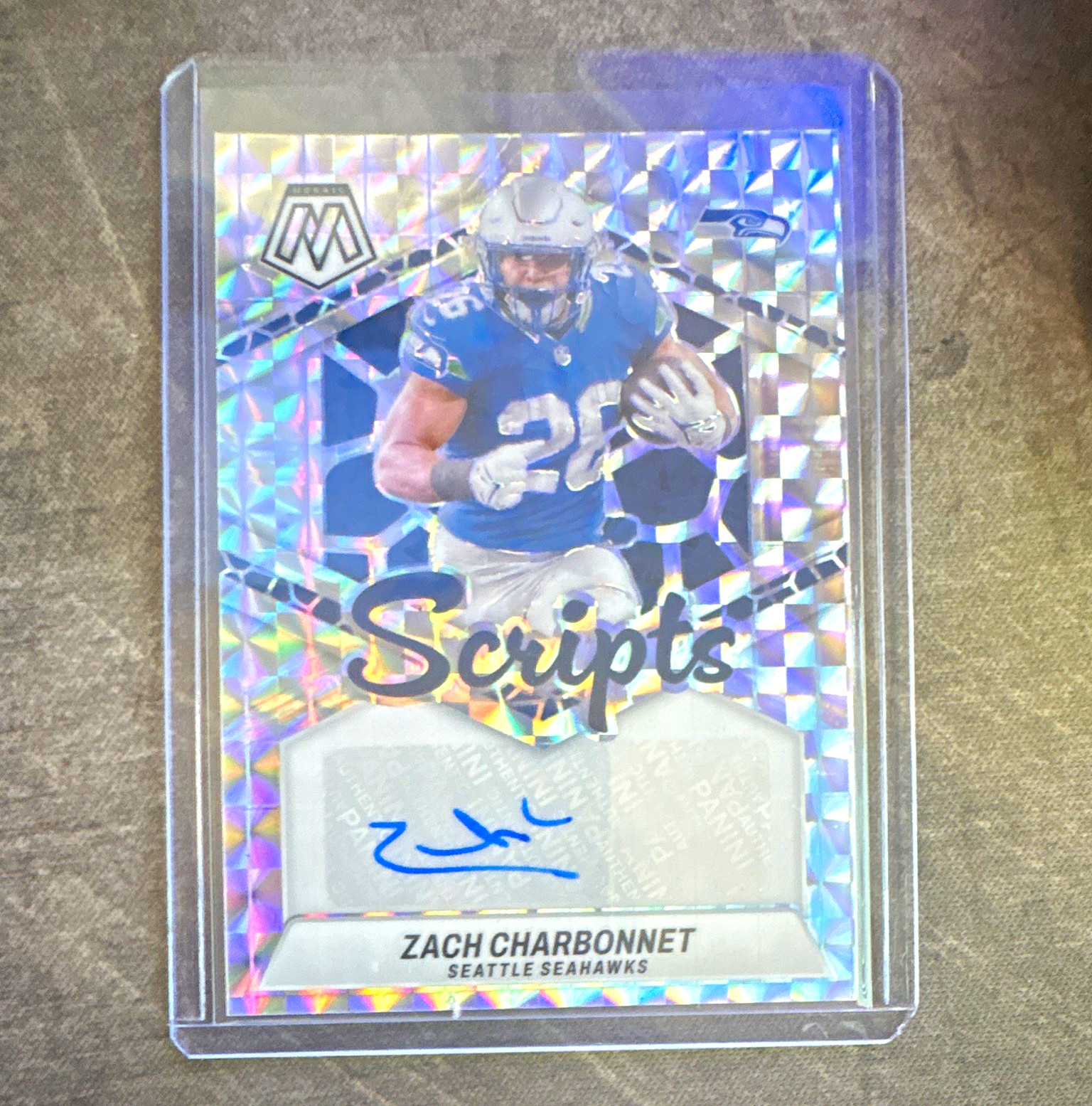 Panini 2024 Mosaic Zach Charbonnet Seattle Seahawks Scripts Auto #SC-ZCH