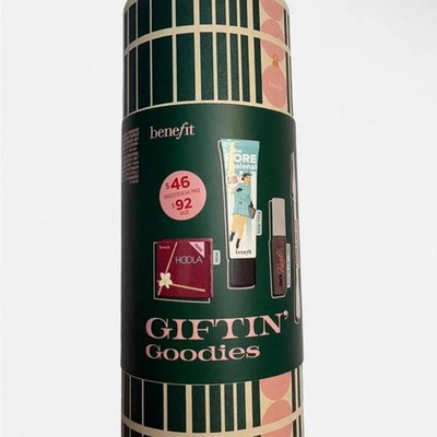 Benefit Cosmetics GIFTIN' GOODIES Set 4 pc Makeup Kit in Gift Box $92.00 VALUE