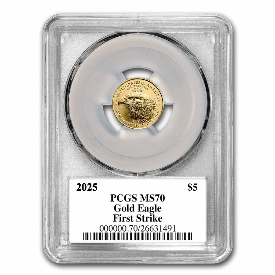 2025 1/10 oz American Gold Eagle MS-70 PCGS (FirstStrike®, Black