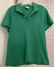 Lacoste Men's Short Sleeve Slim Fit Pique Polo Shirt Green Size 4 Medium Preppy