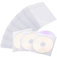 600PCS CD Sleeves, Premium CD Double-Sided Refill Plastic Sleeve for CD and S