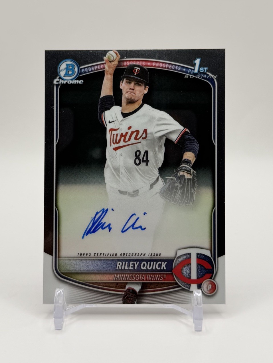 2025 Bowman Chrome Draft Riley Quick 1st Bowman Auto Twins Q4519