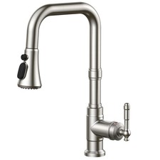 Vintage Kitchen Sink Faucet, Stainless Steel Kitchen Faucets with Pull Down S...