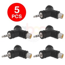 5 Pack 3.5mm Stereo Male Plug to 2 RCA Female Jacks Y-Type Splitter AUX Adapter
