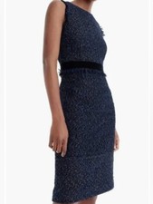 J. Crew Sleeveless Tweed Sheath Dress Sparkling Midnight Blue Size 10P