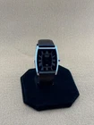 BLACK SILVER BARREL Vintage Seiko Slim Quartz Men’s Wristwatch-DARK BROWN STRAP