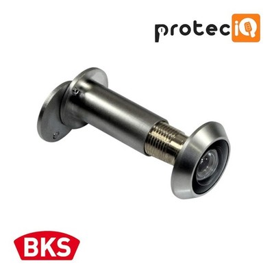 BKS Türspion AS-14   Messing matt vernickelt mit Echtglas | 200° Weitwinkel