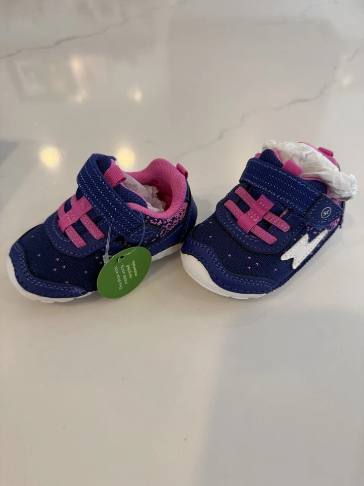 Sapatos infantis Stride Rite BG026906 3M zíper pequeno corredor violeta - Imagem 3 de 4