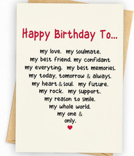 Wife Birthday Card Wife Birthday Card from Husband Romantic Bday Card for Hi