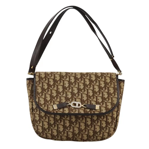 Sac bandoulière Dior Trotter en toile marron authentique