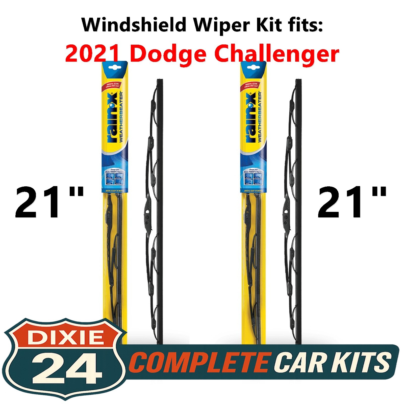 Rain-X Weatherbeater Wiper Kit fits: 2021 Dodge Challenger (21" & 21")
