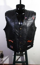 DIAMOND PLATE Black 100 Leather Biker Vest Men's Size XXL