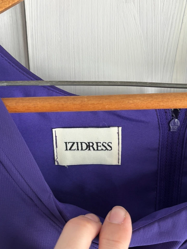 Фиолетовый искусственного надежном Midi блестки бусина Кокетливое подружки невесты платье официальный выпускного вечера S/M - Изображение 4 из 4