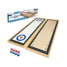 2-in-1 Tabletop Game, Shuffleboard  Curling, for Family Fun