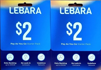 2 X $2 Australia sim card PAYG Prepaid SIM Starter(free post with in AU)