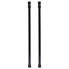2 Pcs Telescopic Clothes Drying Tension Rods Extendable Curtain Poles Black