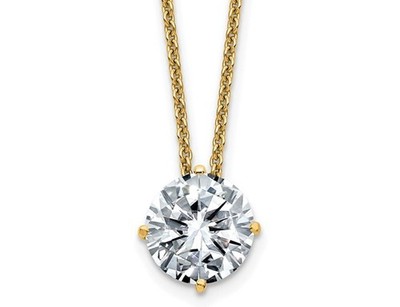 1.50 Carat (ctw Color D-E-F) 7.5mm Moissanite Solitaire Necklace in 14KGold