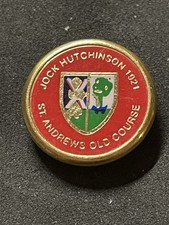 Rare 1921 Open Championship 3/4" Brass Stem Golf Marker - St. Andrews Old Course