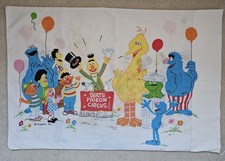 Vintage Sesame Street Pillowcase Ernie Berts Pigeon Circus JCPenney Standard