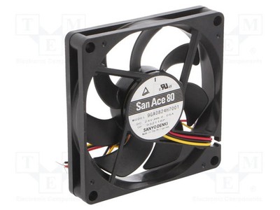 Lüfter: DC kugelförmig 80x80x15mm 29dBA 53,4m3/h 24VDC axial