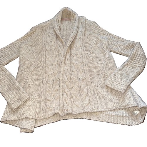 Elsamanda Alpaca Blend Cable-knit  Cardigan L Made in Italy