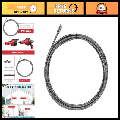 16.4Ft Replacement Cable for Drain Auger PDAL-12 PMDA-5 PCDA-12 - Durable & Flex