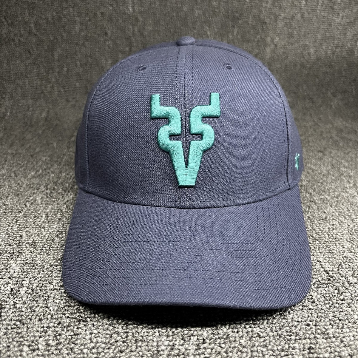 47 Brand Snapback Hat Cap Dark Navy Teal Logo Adjustable New
