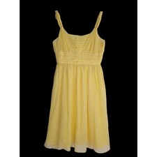 Banana Republic 100% Silk Yellow Lauren GG Mini Dress Fit & Flare Size 4