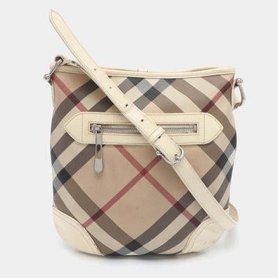 Burberry Umhängetasche Dryden Beige Creme Supernova Check PVC
