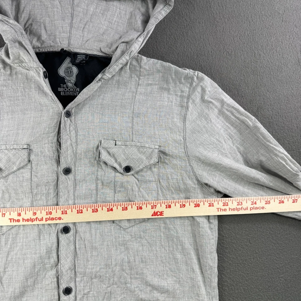 Camisa De Colección Element Skateboards Con Capucha Brooklyn Chambray Roll Tab Hombres XL Bam Foto 4 de 4