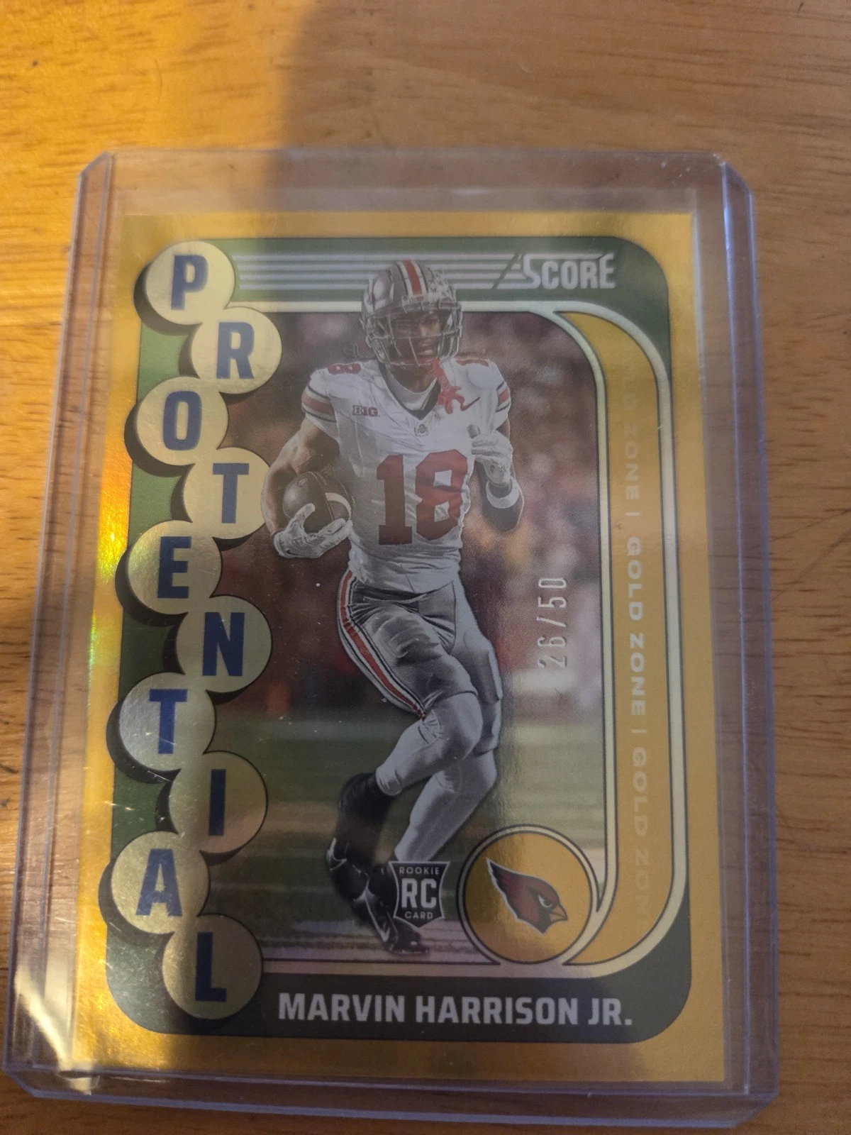 Marvin Harrison Jr. Panini Score Protential #16 Gold Zone