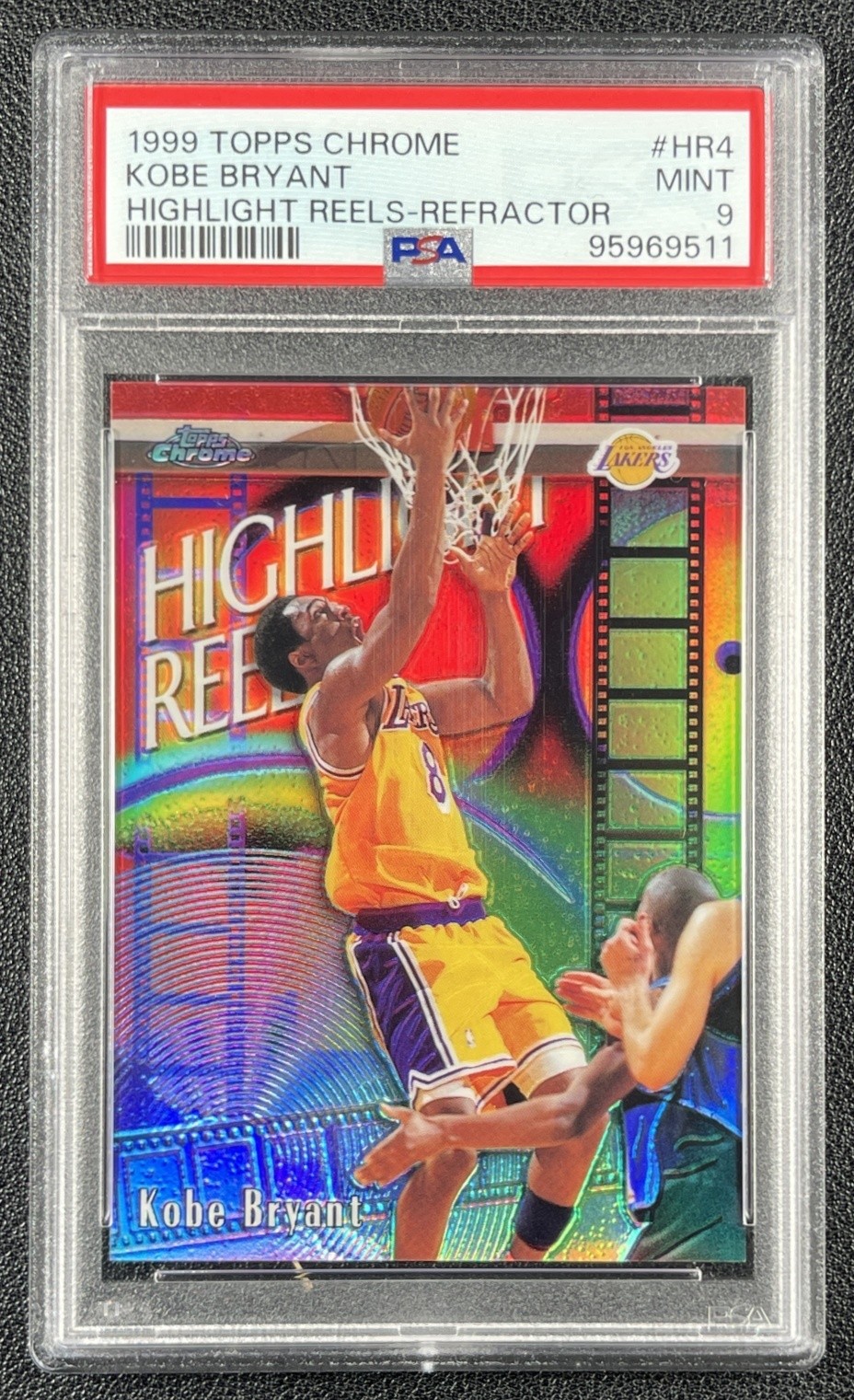 KOBE BRYANT PSA 9 1999-00 TOPPS CHROME #HR4 HIGHLIGHT REELS REFRACTOR HOF 9511