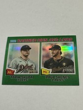 2026 Topps Heritage ERA Leaders Green Chrome Refractor - Skubal/Skenes 4/99