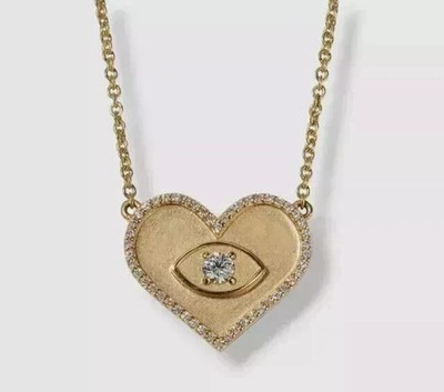 2.00Ct Round Cut Real Moissanite Custom Heart Pendant 14K Yellow Gold Plated