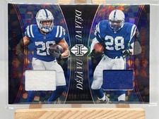 2024 Panini Illusions - Déjà Vu Jonathan Taylor, Marshall Faulk #DV-COL Red /199