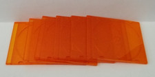 Gently Used Lot of 6 Orange One-Sided 3-Tooth Hub CD DVD Jewel Cases