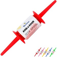 Kite String Spool Reel Winder with Grip Handle 600 Feet Twisted Line Single and