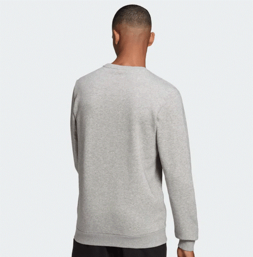 NWT MEN'S ADIDAS GK9077  ESSENTIALS BIG LOGO SWEATSHIRT GREY/BLACK TOP $55 - Picture 3 of 4