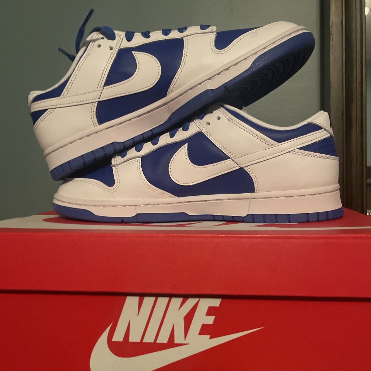 Brand-New DS Nike Dunk Low Racer Blue White Size 10 Men display picture 1