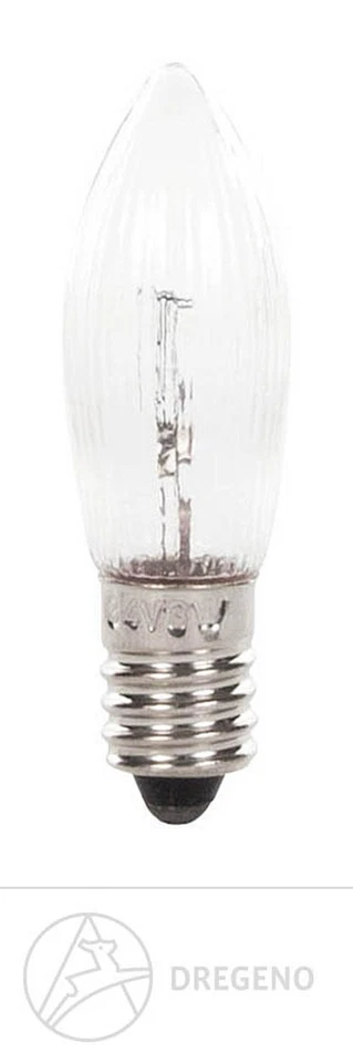 GROßHANDEL DREGENO Riffelkerzen 34V/3W E10, 3 Stück auf Blisterkarte BxHxT 1 cmx4,5 cmx1 cm NEU