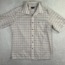 VINTAGE Daks London Short Sleeve Button Up Shirt Mens Large Casual Check Plaid